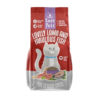 Easypets lovely lamb & fabulous fish senior kattenvoer