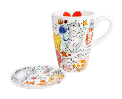 Blond amsterdam giftset mok / petit four schotel cat lover