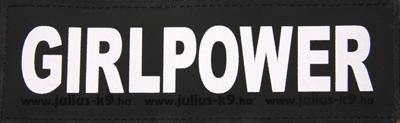 Julius k9 labels voor power-harnas/tuig girlpower