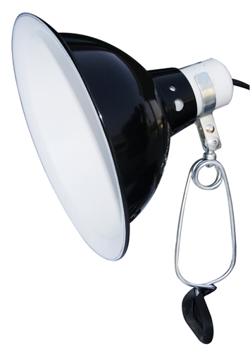 Komodo black dome clamp lamp fixture