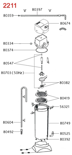 Eheim filterpot voor 2211