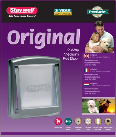 Petsafe hondenluik medium zilver/tranparant