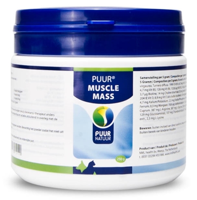 Puur muscle mass (spieropbouw) hond & kat (250 GR)