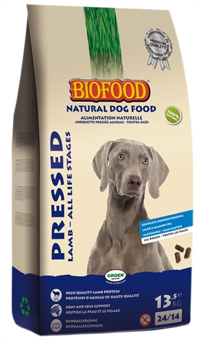 Biofood geperst lam / rijst premium (13,5 KG)