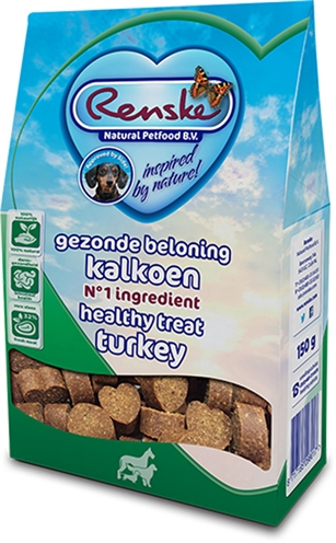 Renske gezonde beloning hartjes kalkoen (150 GR)