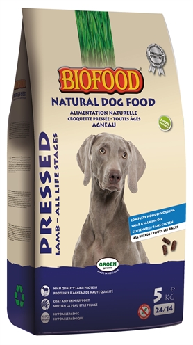 Biofood geperst lam / rijst premium (5 KG)