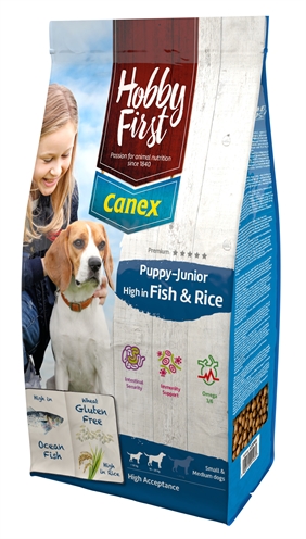 Hobbyfirst canex puppy/junior brocks rich in fish & rice (12 KG)