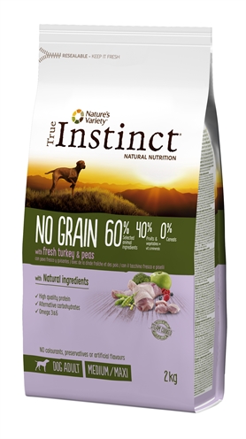 True instinct no grain medium adult turkey (2 KG)