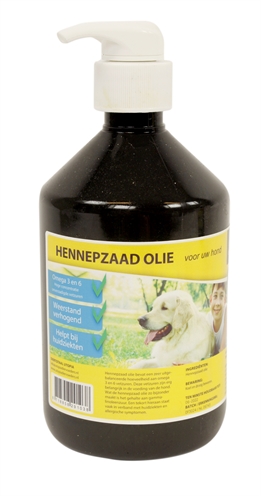 Utopia diertotaal hennepzaadolie met pompje (500 ML)