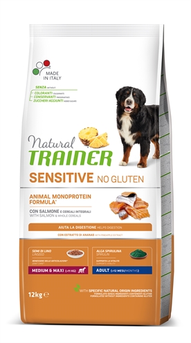 Natural trainer sensitive adult medium salmon glutenvrij (12 KG)