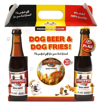 Snuffle gift box hondenbier en patat (1100 GR)