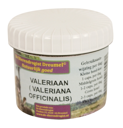 Dierendrogist valeriaan/hop capsules (50 STUKS)