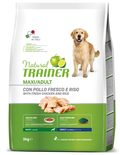 Natural trainer dog adult maxi chicken / rice (3 KG)