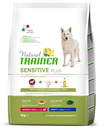 Natural trainer dog adult medium / maxi sensitive plus horse (3 KG)