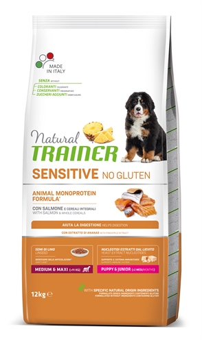 Natural trainer dog puppy / junior medium / maxi sensitive salmon (12 KG)