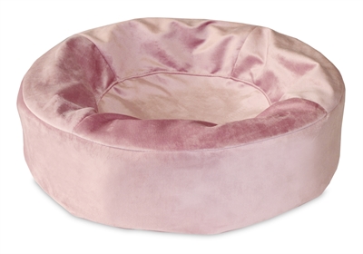 Bia bed royal fluweel overtrek hondenmand roze (BIA-50R 50X50X12 CM ROND)