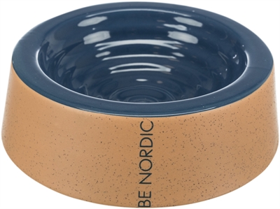 Trixie be nordic voerbak / waterbak keramiek blauw / beige (16 CM 200 ML)