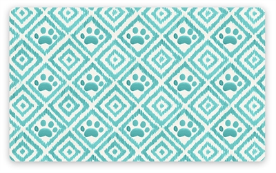 Tarhong placemat paw ikat turquoise blauw (48,5X29 CM)